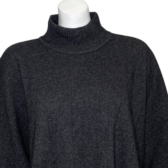 Note di Anita Merino Wool Cashmere Sweater Poncho Dolman Mock Neck One Size - Picture 2 of 5